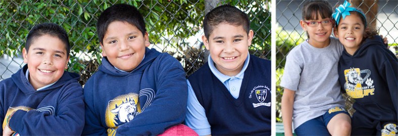 All smiles with Our Lady of Guadalupe – Rose Hills students